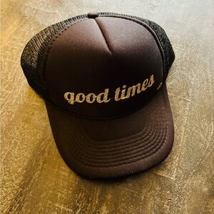 Mother Trucker Hat with Gold 'Good Times' Embroidery